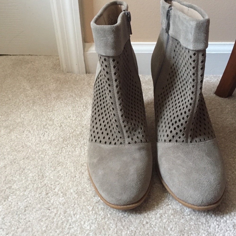 Sole Society grey perforated booties